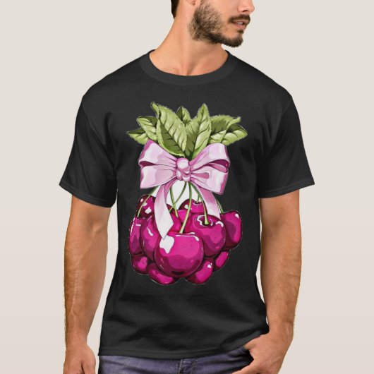 Roze kersen t-shirt (Voorkant)