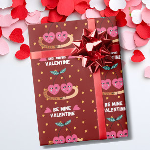 Roze kersen, word mijn Valentijnsdag Cute Cadeaupapier