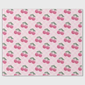 Roze Kersen Y2K Schattige Retro Patroon Cadeaupapier (Vlak)