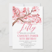 Roze Kersenbloesem 50ste Verjaardag Bloemstuk Kaart (Voorkant)