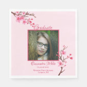 Roze Kersenbloesem Afstudeerfeest   Servet (Voorkant)