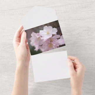 Roze Kersenbloesem All In One Uitnodiging