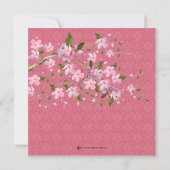  roze kersenbloesem Baby shower Kaart (Achterkant)