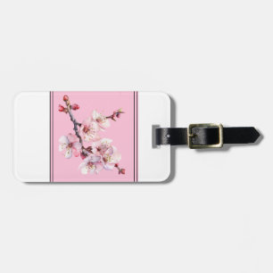  roze kersenbloesem Bagagelabel