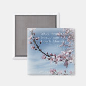 Roze kersenbloesem bloeiende boommagneet magneet (Voorkant / Achterkant)