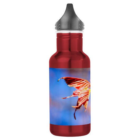 Roze Kersenbloesem Bloem Blauwe Lucht Waterfles (Links)