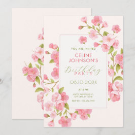 Roze kersenbloesem bloem bloeien kaart