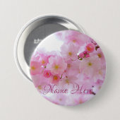 Roze Kersenbloesem Bloem Knop Ronde Button 7,6 Cm (Voorkant /achterkant)