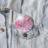 Roze Kersenbloesem Bloem Knop Ronde Button 7,6 Cm (In situ)