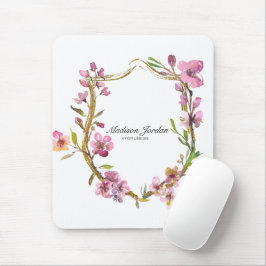 Roze Kersenbloesem Bloem Motief Muismat