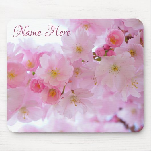 Roze Kersenbloesem Bloem Muismat (Voorkant)