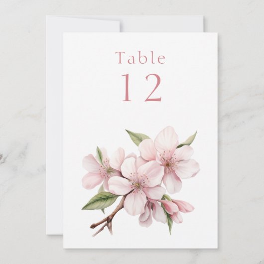 Roze kersenbloesem bloem Tafelnummer tafelteken (Achterkant)