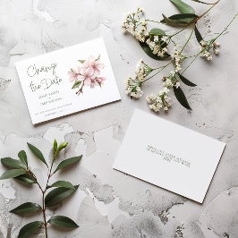 Roze kersenbloesem bloem verander de datum save the date