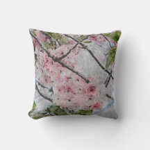 Roze kersenbloesem bloem waterverf schilderij