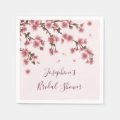Roze Kersenbloesem Bloemachtige Bruiloft Feest Servet (Voorkant)