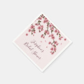 Roze Kersenbloesem Bloemachtige Bruiloft Feest Servet (Hoek)