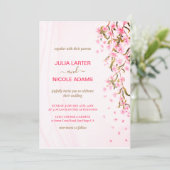 Roze Kersenbloesem Bloemen Bloemen Douche Trouwen Kaart (Staand voorkant)