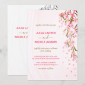 Roze Kersenbloesem Bloemen Bloemen Douche Trouwen Kaart (Voorkant / Achterkant)