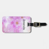 Roze Kersenbloesem Bloemen Foto Bagagelabel (Voorkant horizontaal)