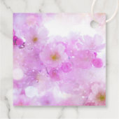 Roze Kersenbloesem Bloemen Foto Bedankt Bedankjes Labels (Achterkant)