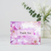 Roze Kersenbloesem Bloemen Foto Bedankt Briefkaart (Staand voorkant)