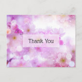Roze Kersenbloesem Bloemen Foto Bedankt Briefkaart (Voorkant)