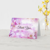 Roze Kersenbloesem Bloemen Foto Bedankt Kaart (Gele Bloem)