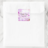 Roze Kersenbloesem Bloemen Foto Bedankt Vierkante Sticker (Tas)