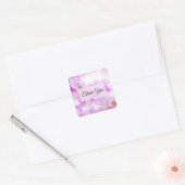 Roze Kersenbloesem Bloemen Foto Bedankt Vierkante Sticker (Envelop)