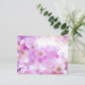 Roze Kersenbloesem Bloemen Foto Briefkaart (Staand voorkant)