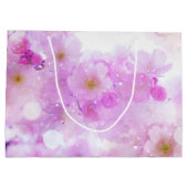 Roze Kersenbloesem Bloemen Foto Groot Cadeauzakje (Achterkant)