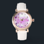 Roze Kersenbloesem Bloemen Foto Horloge<br><div class="desc">Een horloge met een prachtige foto met roze kersenbloesems. Dromerig afbeelding met bokeh lichten en fonkelingen.</div>
