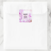 Roze Kersenbloesem Bloemen Foto Kaars Business Vierkante Sticker (Tas)