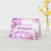 Roze Kersenbloesem Bloemen Foto Moederdag Kaart (Gele Bloem)