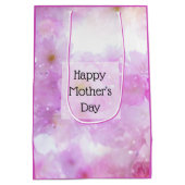 Roze Kersenbloesem Bloemen Foto Moederdag Medium Cadeauzakje (Achterkant)