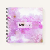 Roze Kersenbloesem Bloemen Foto Notitieboek (Voorkant)