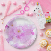 Roze Kersenbloesem Bloemen Foto Papieren Bordje (Feest)