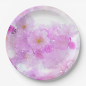 Roze Kersenbloesem Bloemen Foto Papieren Bordje (Voorkant)