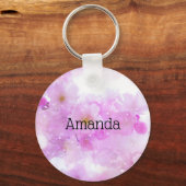 Roze Kersenbloesem Bloemen Foto Sleutelhanger (Voorkant)