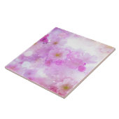 Roze Kersenbloesem Bloemen Foto Tegeltje (Zijkant)