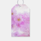 Roze Kersenbloesem Bloemen Foto Verjaardag Cadeaulabel (Achterkant)