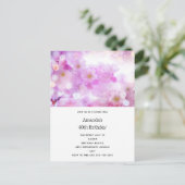 Roze Kersenbloesem Bloemen Foto Verjaardag Uitnodiging Briefkaart (Staand voorkant)