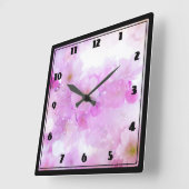 Roze Kersenbloesem Bloemen Foto Vierkante Klok (Hoek)