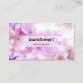 Roze Kersenbloesem Bloemen Foto Visitekaartje (Voorkant)