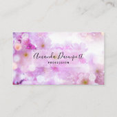 Roze Kersenbloesem Bloemen Foto Visitekaartje (Voorkant)