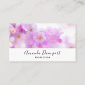 Roze Kersenbloesem Bloemen Foto Visitekaartje (Voorkant)
