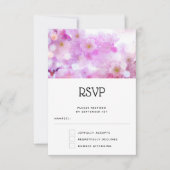 Roze Kersenbloesem Bloemen Fotobruiloft RSVP Kaartje (Voorkant)