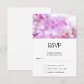 Roze Kersenbloesem Bloemen Fotobruiloft RSVP Kaartje (Voorkant / Achterkant)