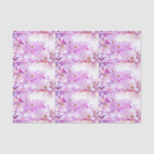 Roze Kersenbloesem Bloemen Fotopatroon Tissuepapier (Voorkant)