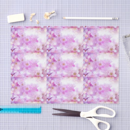 Roze Kersenbloesem Bloemen Fotopatroon Tissuepapier (Craft)